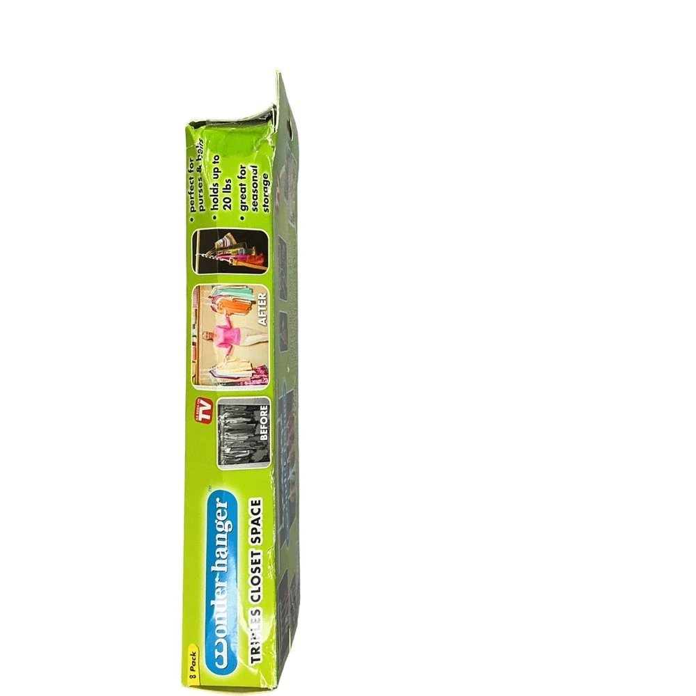 Wonder Hanger 8 Pack‎ Closet Space Saver White New Damaged Box